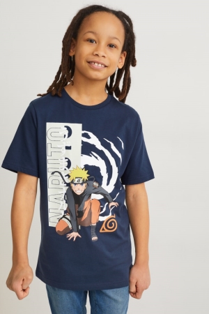 Dark Blue C&A Naruto Sleeve Boys' T-shirts | OUWEK-9850