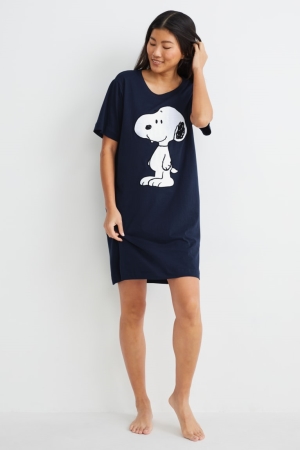 Dark Blue C&A NightSnoopy Women's Nightwear | RLAHO-2374