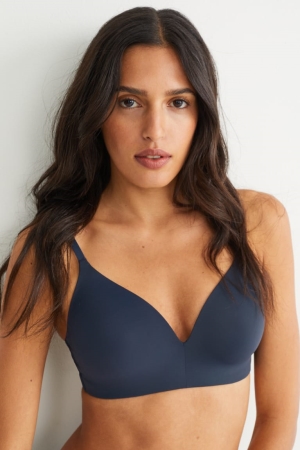 Dark Blue C&A Non-wired Bra Padded Women's Underwear | QJRZL-2671