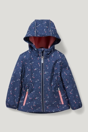 Dark Blue C&A Outdoor With Hood Girls' Jackets | KTQEW-5036