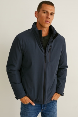 Dark Blue C&A Outdoor With Hood Men's Jackets | LBCSA-9236