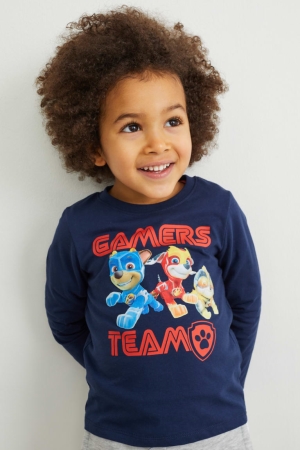 Dark Blue C&A Paw Patrol Long Sleeve Boys' Top | UYCGL-4697