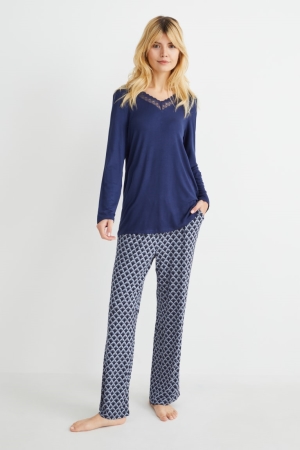 Dark Blue C&A Pyjamas Women's Nightwear | ELFKH-3795