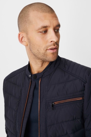 Dark Blue C&A Quilted Men's Jackets | OFKDW-8197