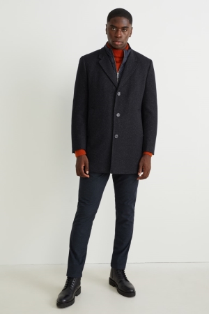 Dark Blue C&A Recycled Men's Coats | VHYJR-8394