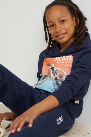 Dark Blue C&A Set And Joggers 2 Piece Girls' Hoodie | NFJCM-1752