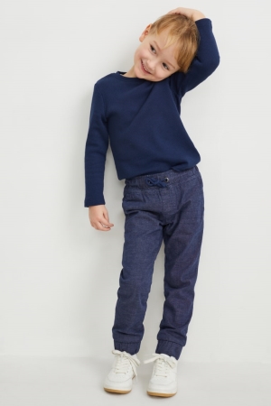 Dark Blue C&A Slim Thermal Boys' Trousers | FHLOZ-1673