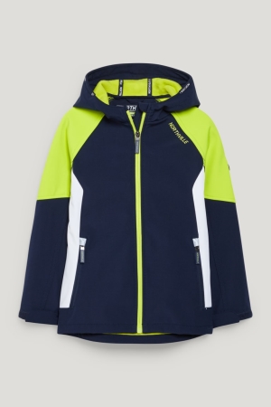 Dark Blue C&A Softshell With Hood Girls' Jackets | FWIQV-7326