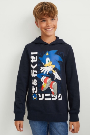 Dark Blue C&A Sonic Girls' Hoodie | TRZYG-0245