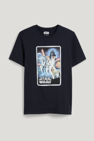 Dark Blue C&A Star Wars Men's T-shirts | XDONB-4291