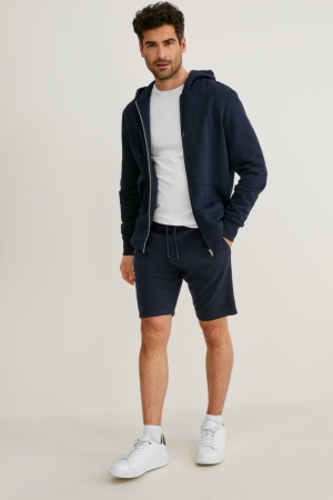 Dark Blue C&A Sweat Men's Shorts | AXLBI-4817