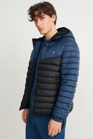 Dark Blue C&A Technical With Hood Recycled Men's Jackets | USFVZ-9867