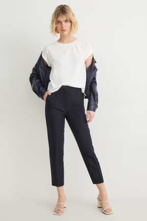 Dark Blue C&A Trousers Women's Trousers | MCNFE-7509