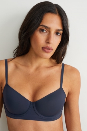 Dark Blue C&A Underwire Bra Demi Padded Women's Underwear | XKNRH-2356