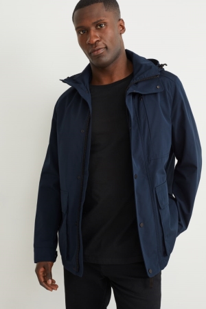 Dark Blue C&A With Hood Men's Jackets | SDYIZ-4753