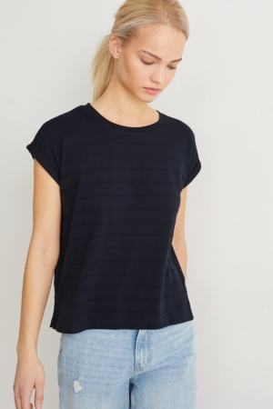 Dark Blue C&A Women's T-shirts | SQWPT-1257