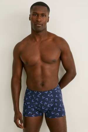 Dark Blue / Gray C&A Multipack Of 2 Trunks Organic Cotton Lycra® Men's Underwear | YBEXS-5280