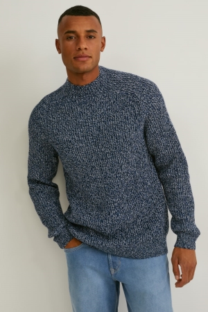 Dark Blue / White C&A Men's Jumper | ODWGQ-9728