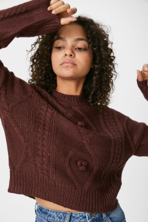 Dark Brown C&A Clockhouse Women's Jumper | HSEOM-0461