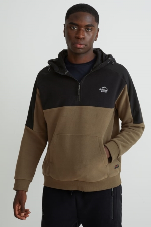 Dark Brown C&A Fleece Thermolite® Ecomade Recycled Men's Sweatshirts | CDLIX-1584