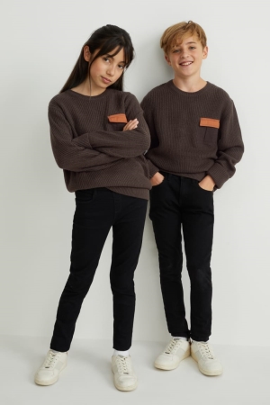 Dark Brown C&A Genderneutral Recycled Girls' Jumper | EBSUY-7186