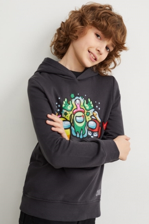 Dark Gray C&A Among Us Girls' Hoodie | RVTQU-2601