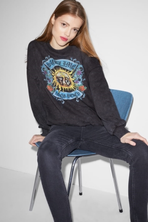 Dark Gray C&A Clockhouse With Recycled Cotton Sublime Women's Sweatshirts | ASOGV-9720