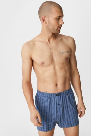 Dark Gray / Light Gray C&A Multipack Of 3 Boxer Organic Cotton Men's Underwear | FOEDQ-4275