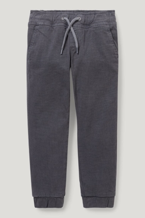 Dark Gray Melange C&A Thermal Slim Fit Boys' Trousers | ZCWFB-5120