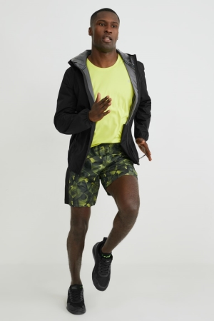 Dark Green / Black C&A Active Men's Shorts | PBNAF-6329