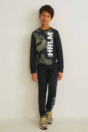 Dark Green / Black C&A Set And Joggers 2 Piece Boys' Trousers | SUZKT-4560