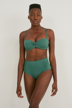 Dark Green C&A Bikini Bottoms High Rise Women's Swimwear | PXTKO-3801