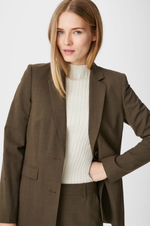 Dark Green C&A Business Blazer Women's Blazers | SBNHA-4167