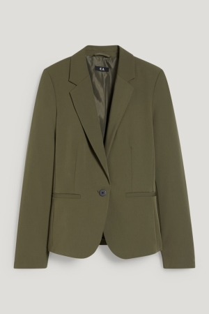 Dark Green C&A Business Fitted Women's Jackets | LXDRK-0742