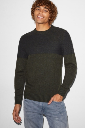 Dark Green C&A Clockhouse Men's Jumper | GYPUI-3865