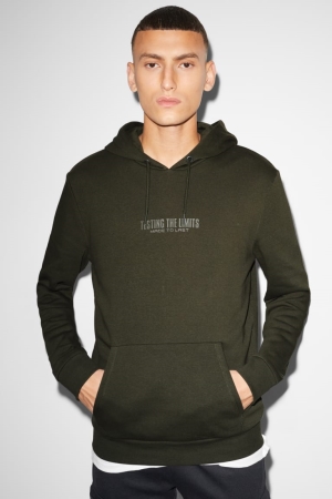 Dark Green C&A Clockhouse Men's Sweatshirts | HFZIE-1497