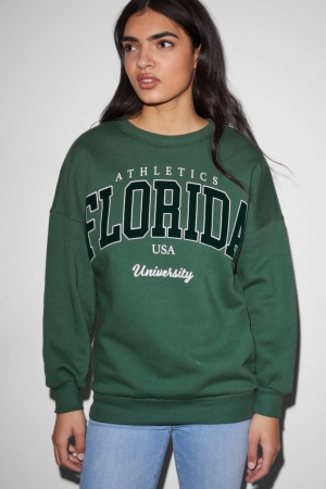 Dark Green C&A Clockhouse Women's Sweatshirts | PNLQS-3485