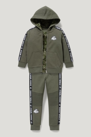 Dark Green C&A Jurassic World Zip-through, Long Sleeve And Joggers Boys' Trousers | CGIQL-7253