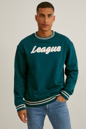 Dark Green C&A Men's Sweatshirts | QOFXN-7340