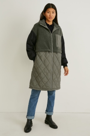 Dark Green C&A Parka Recycled Women's Jackets | OXLAM-1852