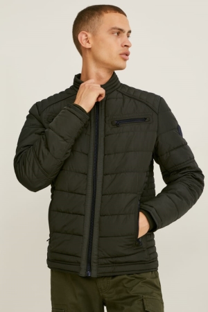 Dark Green C&A Quilted Recycled Men's Jackets | ZKUDW-7456