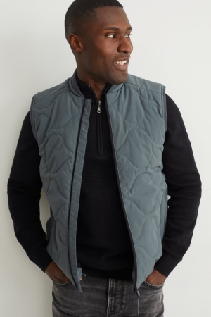 Dark Green C&A Technical Gilet 4 Way Stretch Men's Jackets | KZYBV-0753