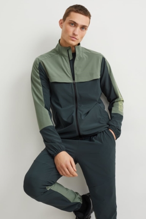 Dark Green C&A Track 4 Way Stretch Men's Jackets | LNHMR-3579