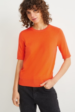 Dark Orange C&A Basic Lenzing™ Ecovero™ Women's Jumper | FLWJZ-8759