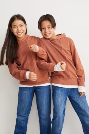 Dark Orange C&A Girls' Hoodie | XCDRN-7284