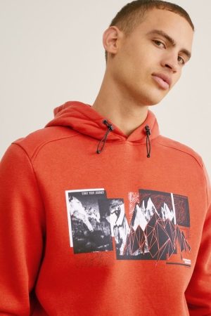 Dark Orange C&A Men's Sweatshirts | QNIBR-3928