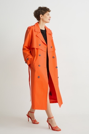 Dark Orange C&A Trench Women's Jackets | WRIUB-0869