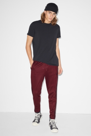 Dark Red C&A Clockhouse Joggers Men's Trousers | ILSKR-2387