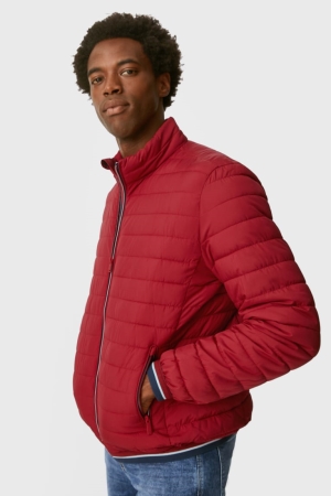 Dark Red C&A Quilted Recycled Men's Jackets | ZOBJN-7948