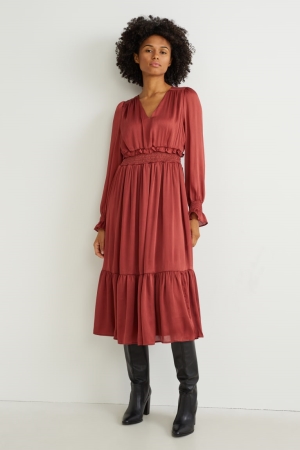 Dark Red C&A Women's Dress | UTQJW-0159